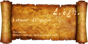 Lehner Ágota névjegykártya